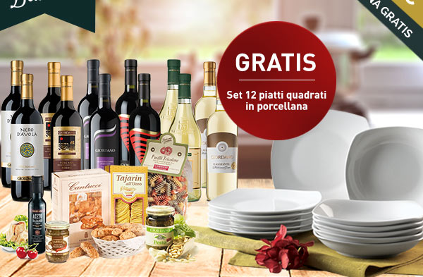 GRATIS SET 12 PIATTI QUADRATI IN PORCELLANA